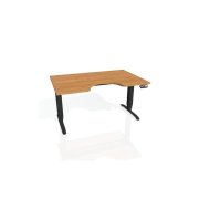 Pracovný stôl Motion Ergo, PO, 3S, 140x61-128x90 cm, jelša/čierna