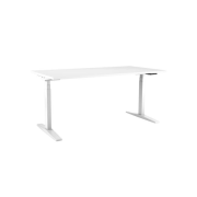 Výškovo nastaviteľný stôl BASIC, 1-motorový, 138x80 cm, podnož biela + doska biela