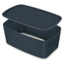 Úložný box s vekom Leitz MyBox, veľkosť S zamatový šedý