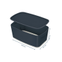 Úložný box s vekom Leitz MyBox, veľkosť S zamatový šedý