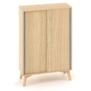 Policová skriňa ALFA ROOT, posuvné dvere, 2 police, 80x45x121,5cm, dub