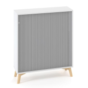 Policová skriňa ALFA ROOT, žalúziové dvere RAL9010, 2 police, 100x45x121,5cm, biela