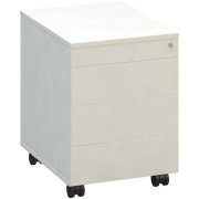 Mobilný kontajner ALFA, 3+1 zásuvka, bez úchytiek, biely