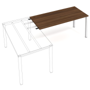 Pracovný stôl Uni, reťaziaci, 140x75,5x80 cm, dub/sivá