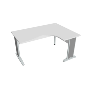 Pracovný stôl Cross, ergo, ľavý, 160x75,5x120 cm, biela/kov