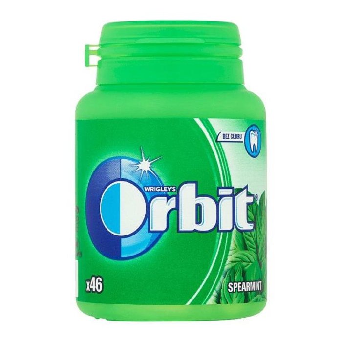 Žuvačky Orbit spearmint dražé 64 g dóza