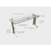 Pracovný stôl Flex, 160x75,5x80 cm, orech/kov