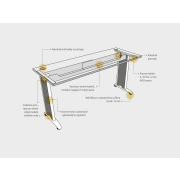 Pracovný stôl Flex, 140x75,5x60 cm, agát/kov