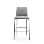 Barová stolička Chic, výška sedu 79 cm, rám čierny, látka Next NX-12 sivá