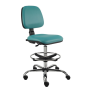 Zdravotnícka stolička EKO, extra vysoký piest, aretačný kruh,  zdravot. ekokoža svetlá modrá 061