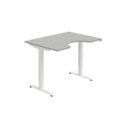 Pracovný stôl Motion Ergo, ZO, 2S, 120x70,5-120,5x90 cm, sivá/biela