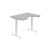 Pracovný stôl Motion Ergo, PO, 2S, 120x70,5-120,5x90 cm, sivá/biela