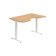 Pracovný stôl Motion Ergo, ZO, 2S, 140x70,5-120,5x90 cm, dub/biela