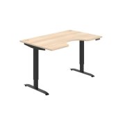 Pracovný stôl Motion Ergo, PO, 2S, 140x70,5-120,5x90 cm, agát/čierna