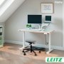 Stôl na sedenie/státie elektrický Leitz Ergo s kompaktnou doskou, 120x70cm biely