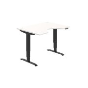 Pracovný stôl Motion Ergo, PO, 3S, 120x61-128x90 cm, biela/čierna