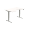 Pracovný stôl Motion Ergo, PO, 3S, 140x61-128x90 cm, biela/sivá