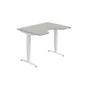 Pracovný stôl Motion Ergo, ZO, 3S, 120x61-128x90 cm, sivá/biela