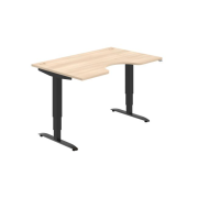 Pracovný stôl Motion Ergo, ZO, 3S, 140x61-128,x90 cm, agát/čierna