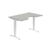 Pracovný stôl Motion Ergo, ZO, 3S, 140x61-128,x90 cm, sivá/biela