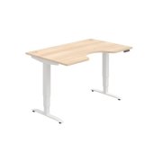 Pracovný stôl Motion Ergo, PO, 3S, 140x61-128x90 cm, agát/biela