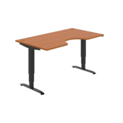 Pracovný stôl Motion Ergo, ZO, 3S, 160x61-128x90 cm, čerešňa/čierna