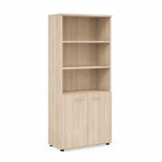 Policová skriňa BASIC, kombinovaná, so zámkom, 80x40x182,1cm, agát svetlý