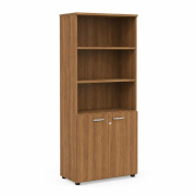 Policová skriňa BASIC, kombinovaná, so zámkom, 80x40x182,1cm, orech Dijon