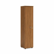 Policová skriňa BASIC, ľavé dvere so zámkom, 40x40x182,1cm, orech Dijon