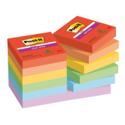 Bloček Post-it Super Sticky PLAYFUL, veľkosť 47,6x47,6 mm, 12 bločkov po 90 lístkov
