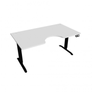 Pracovný stôl Motion Ergo, PO, 2S, 160x70,5-120,5x90 cm, biela/čierna