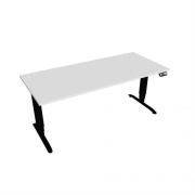 Pracovný stôl Motion, PO, 3S, 180x61 - 128x80 cm, biela/čierna