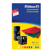 Farebný papier Pelikan transparentný 10ks 30x18cm mix farieb
